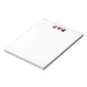 Peace Liebe Paw Notepad Notizblock (Rotiert)