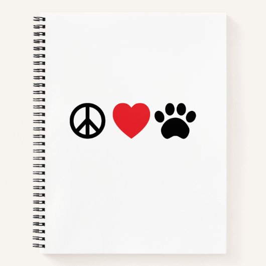Peace Liebe Paw Notizblock (Vorderseite)