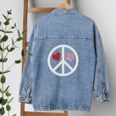 Peace Liebe Paw Print Denim Jacket Jeansjacke