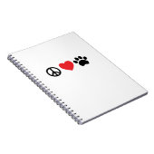 Peace Liebe Paw Spiral Notebook Notizblock (Rechte Seite)