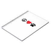 Peace Liebe Paw Spiral Notebook Notizblock (Linke Seite)