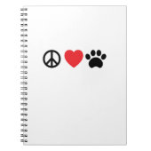 Peace Liebe Paw Spiral Notebook Notizblock (Vorderseite)