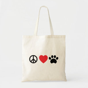 Peace Liebe Paw Tote Bag Tragetasche