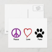 Peace Liebe Paws Postkarte (Vorne/Hinten)