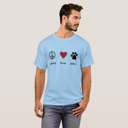 Peace Liebe Paws T-Shirt (Vorne ganz)