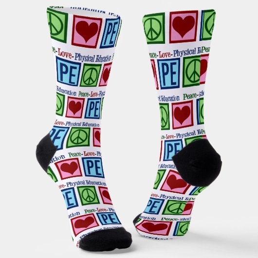 Peace Liebe PE Physischer Bildung Lehrer Socken (Gewinkelt)