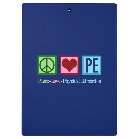 Peace Liebe PE Teacher Klemmbrett (Rückseite)