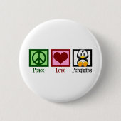 Peace Liebe Penguins Button (Vorderseite)