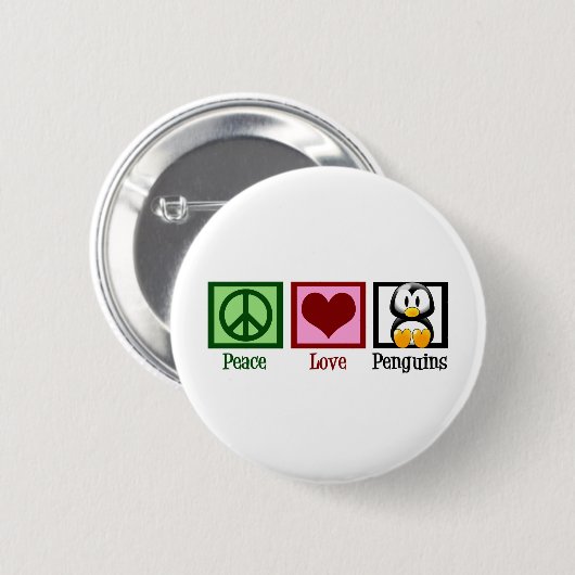 Peace Liebe Penguins Button (Vorne & Hinten)