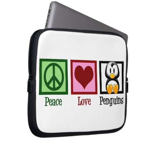 Peace Liebe Penguins Laptopschutzhülle (Vorne Rechts)