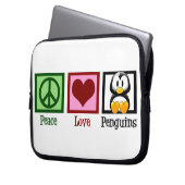 Peace Liebe Penguins Laptopschutzhülle (Vorderseite Links)