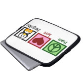 Peace Liebe Penguins Laptopschutzhülle (Vorne Knopf)