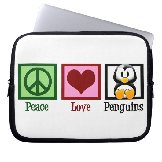 Peace Liebe Penguins Laptopschutzhülle (Vorderseite)