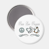 Peace Liebe Penguins Magnet (Vorderseite/Rückseite)