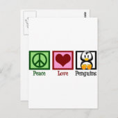 Peace Liebe Penguins Postkarte (Vorne/Hinten)