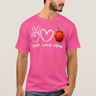 Peace Liebe Pepper Retro Pepper Lover Gemüsesuch T-Shirt