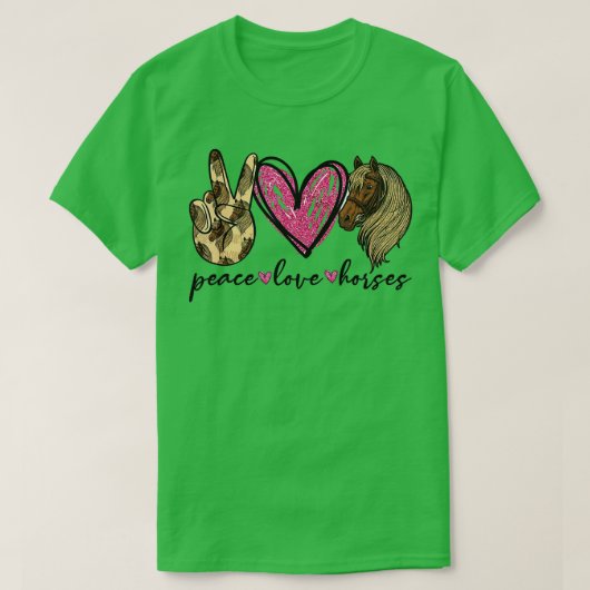 Peace Liebe Pferde Funny T-Shirt für Pferd Lover T (Design vorne)