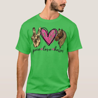 Peace Liebe Pferde Funny T-Shirt für Pferd Lover T