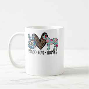 Peace Liebe Pferde Funny T-Shirt für Pferde Lover Kaffeetasse