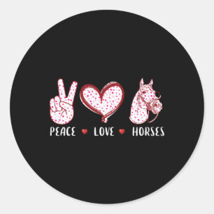 Peace Liebe Pferde für Männer Frauen Gaben Pferder Runder Aufkleber