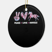 Peace Liebe Pferde Niedliches Pferd Lover Blume Ra Keramik Ornament (Links)