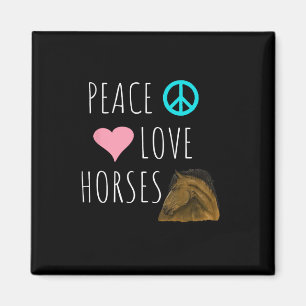 Peace Liebe Pferde Reiten Magnet
