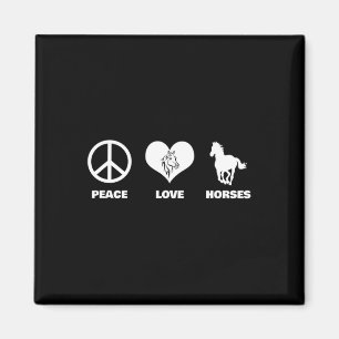 Peace Liebe Pferde Reitsport Reiten Magnet