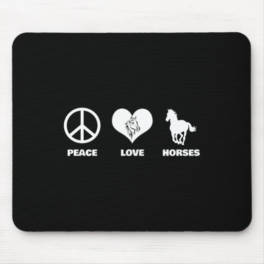 Peace Liebe Pferde Reitsport Reiten Mousepad (Vorne)
