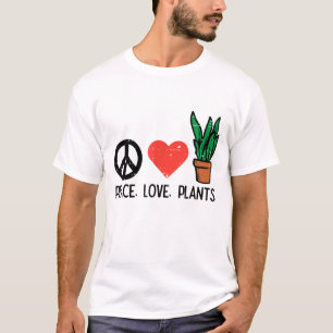 Peace Liebe Pflanze Gartenarbeit Hippie Gardener M T-Shirt