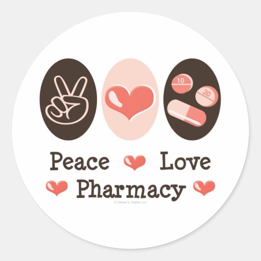 Peace Liebe Pharmacy Stickers (Vorderseite)