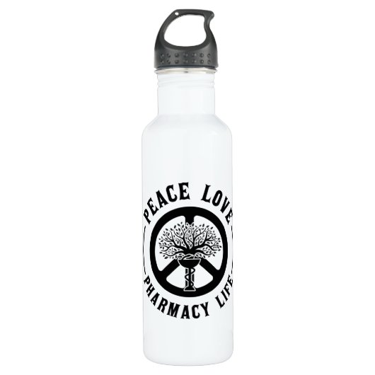 Peace Liebe Pharmacy Technicer Apotheker Edelstahlflasche (Vorderseite)
