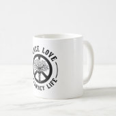 Peace Liebe Pharmacy Technicer Apotheker Kaffeetasse (VorderseiteRechts)