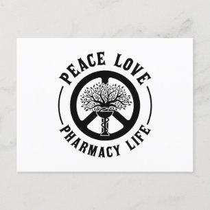 Peace Liebe Pharmacy Technicer Apotheker Postkarte