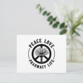 Peace Liebe Pharmacy Technicer Apotheker Postkarte (Stehend Vorderseite)