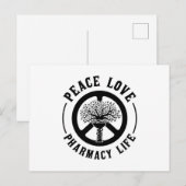 Peace Liebe Pharmacy Technicer Apotheker Postkarte (Vorne/Hinten)