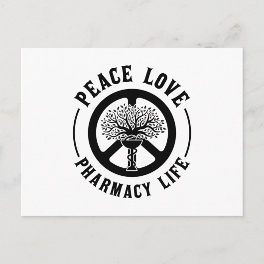 Peace Liebe Pharmacy Technicer Apotheker Postkarte (Vorderseite)