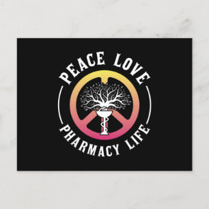 Peace Liebe Pharmacy Technician Apotheker Postkarte