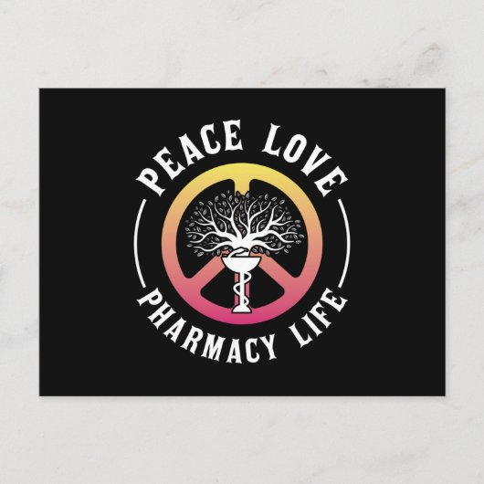 Peace Liebe Pharmacy Technician Apotheker Postkarte (Vorderseite)