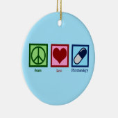 Peace Liebe Pharmokologie Keramik Ornament (Rechts)
