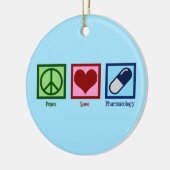 Peace Liebe Pharmokologie Keramik Ornament (Links)