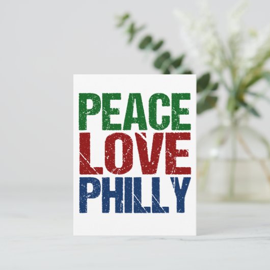 Peace Liebe Philly Postkarte (Stehend Vorderseite)