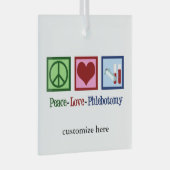 Peace Liebe Phlebotomie Personalisiert Weihnachten Ornament Aus Glas (Vorderseite Rechts)