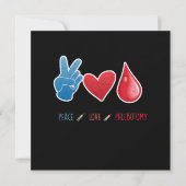 Peace Liebe Phlebotomy Bluthochblutspenden Einladung (Vorderseite)