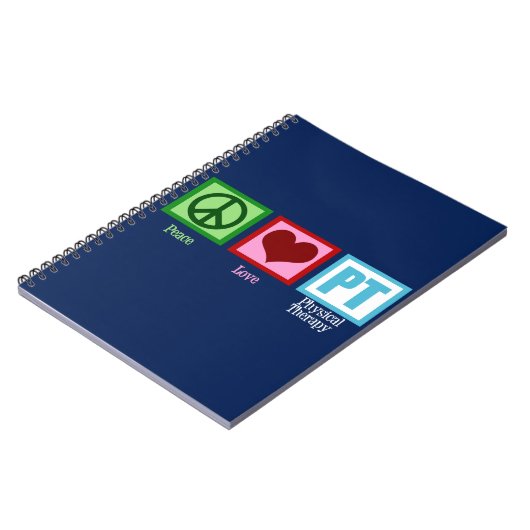 Peace Liebe Physical Therapy Blue PT Notizblock (Linke Seite)