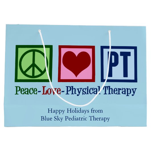 Peace Liebe Physical Therapy Custom PT Große Geschenktüte (Rückseite)