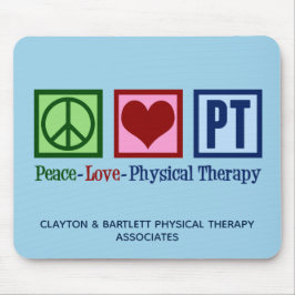 Peace Liebe Physical Therapy Custom PT Office Blue Mousepad