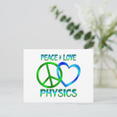 Peace Liebe PHYSICS Postkarte (Stehend Vorderseite)