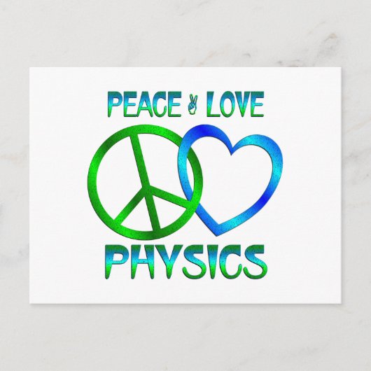 Peace Liebe PHYSICS Postkarte (Vorderseite)