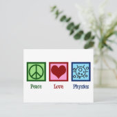 Peace Liebe Physics Postkarte (Stehend Vorderseite)