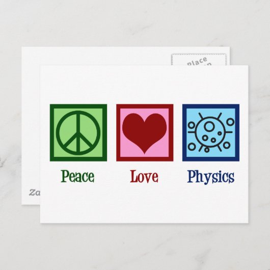 Peace Liebe Physics Postkarte (Vorne/Hinten)